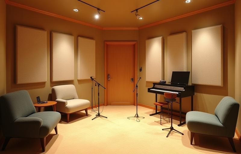 声の響きボーカルスタジオのレッスン室の内観